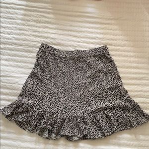 Leopard print flowy skirt